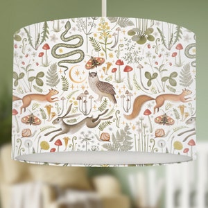 Country Animals Lampshade, Nursery Children's Bedroom, Drum Ceiling Lamp Light Shade