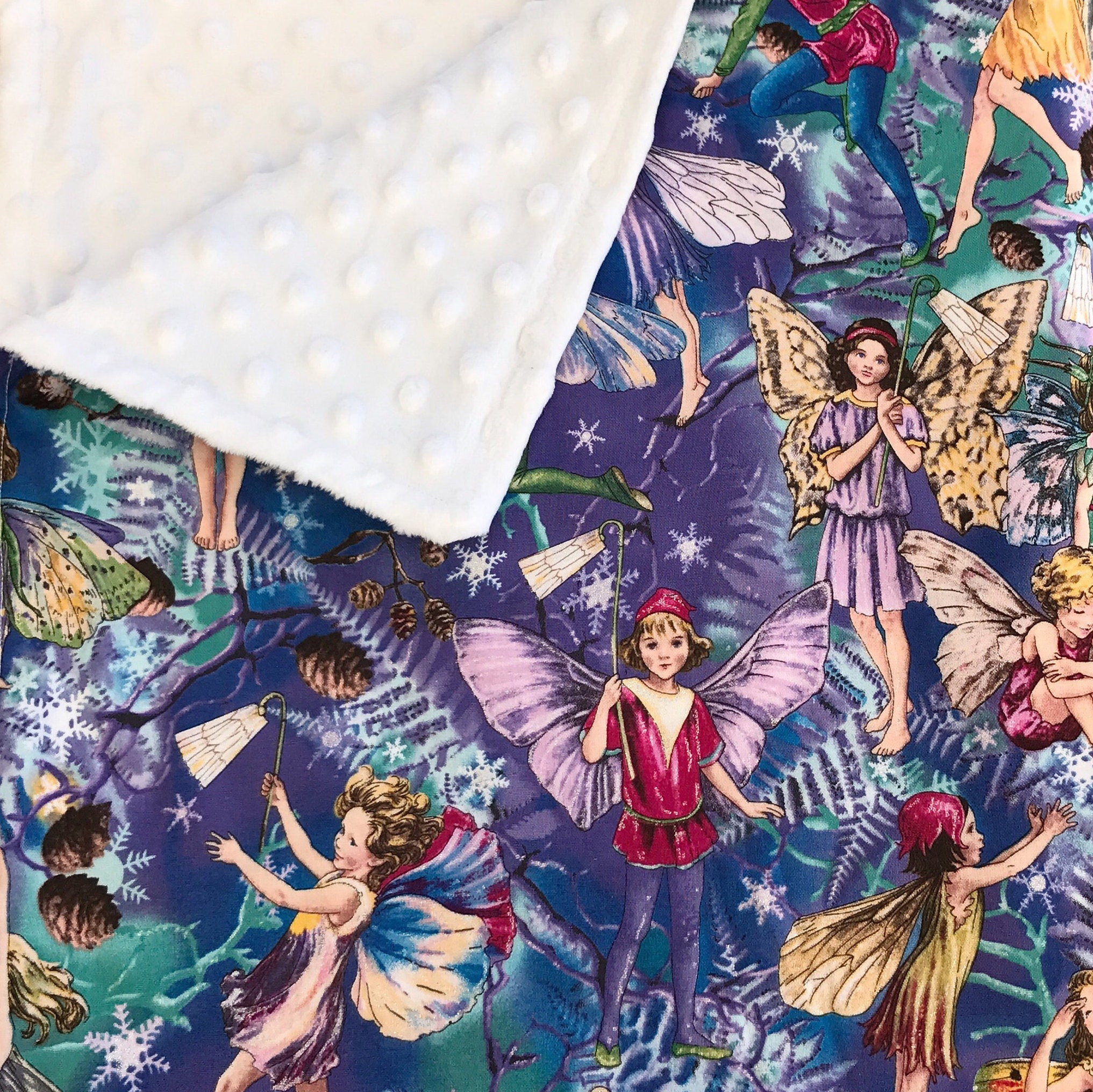 Fairy Print Baby Blanket Minky Blanket Fairy Theme Baby Etsy