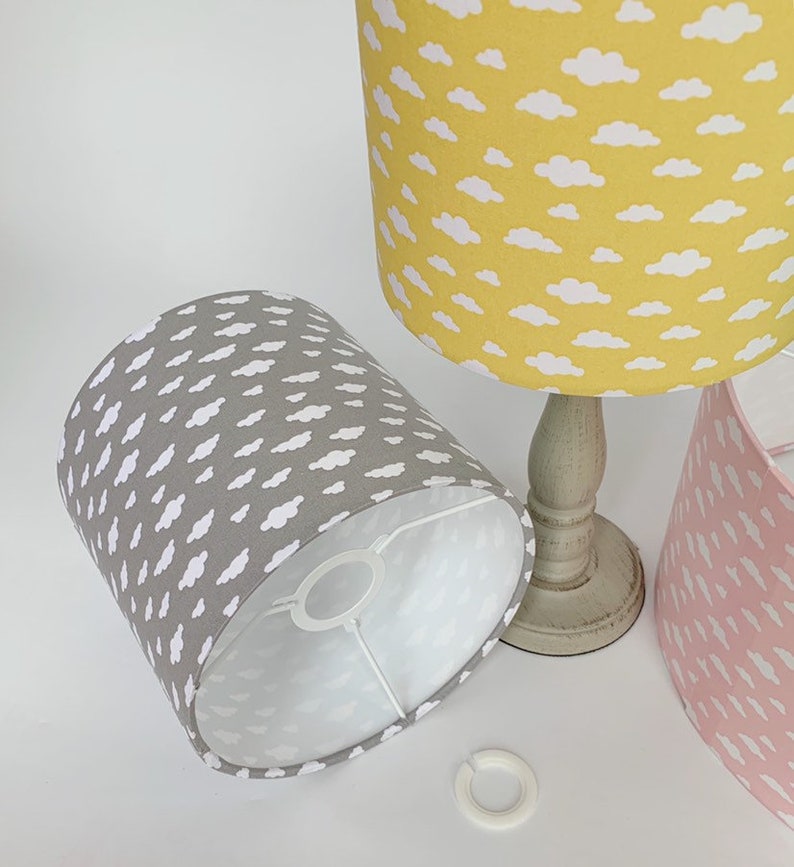 Cloud Print Lampshade Nursery Children's Bedroom Drum Etsy