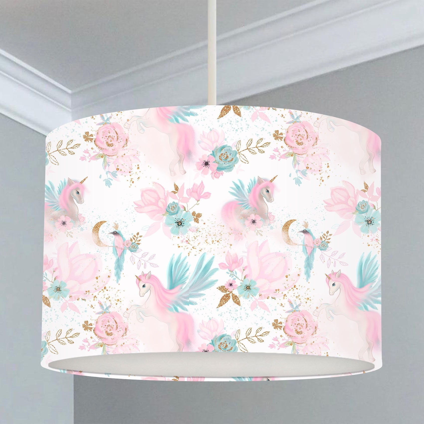 Bijwonen draadloos Jonge dame Ceiling lamp unicorn - Etsy Nederland