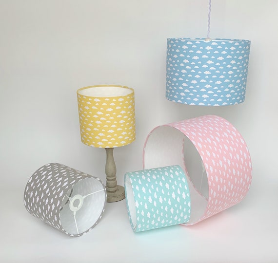 Cloud Print Lampshade Nursery Children S Bedroom Drum Ceiling Lamp Light Shade