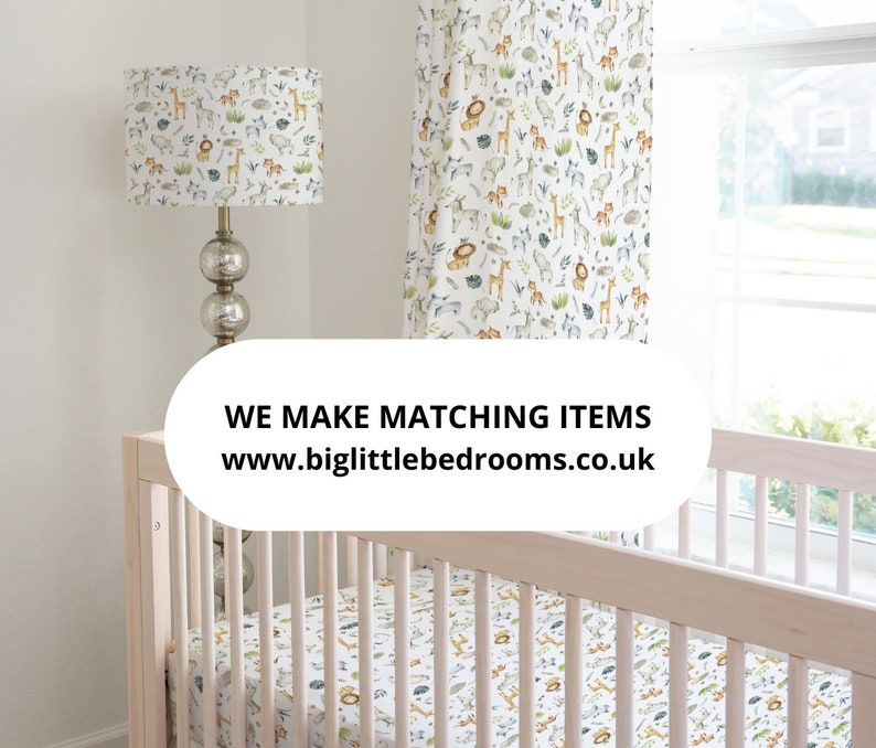 Safari Babies Children's Curtains SAMPLE Blackout Lined Etsy UK
