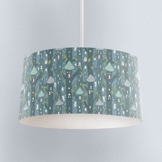 Grey Cool Mint Stars Elephant Zig Zag Lampshade Ceiling