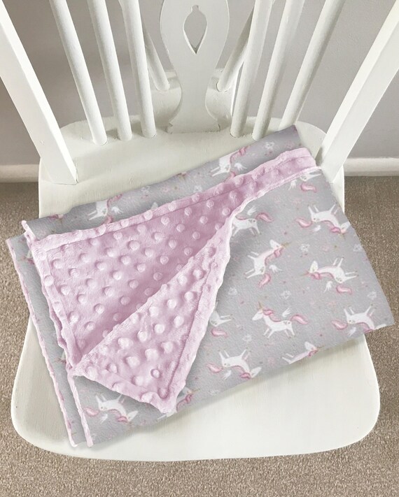 Unicorn Minky Blanket Soft Cosy Blanket Unicorn Theme Etsy