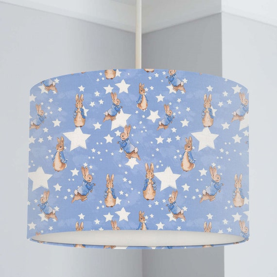 Peter Rabbit Lampshade Blue Nursery Children S Bedroom Peter Rabbit Lampshade Blue Nursery, Nursery Ceiling Lights Uk