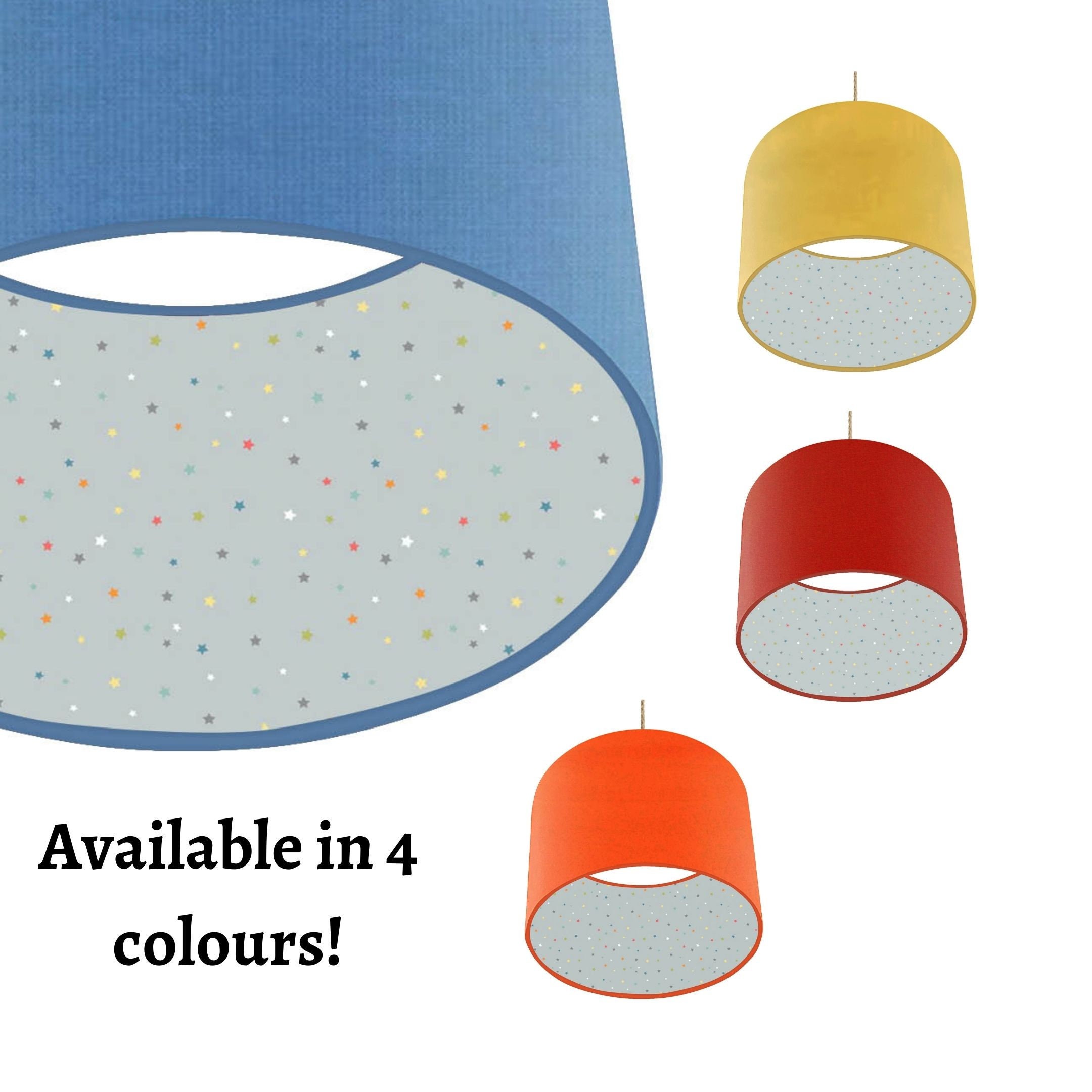 Lined Star Lampshade Grey and Various 