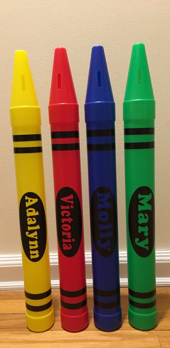 Personalized Crayon Bank Set of 30 and 30 extra labels Etsy