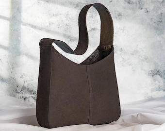 Handmade Brown Suede Shoulder Bag – Leather Hobo Tote