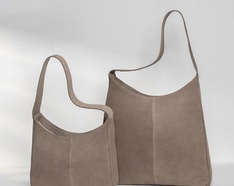 Handmade Suede Crossbody Bag – Minimalist Everyday Shoulder Purse