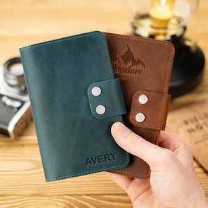 Carnet de notes personnalisé, cadeaux d'entreprise, cadeau de Noël, journal personnalisé avec passant pour stylo, couverture en cuir de voyage, cadeau secret du père Noël