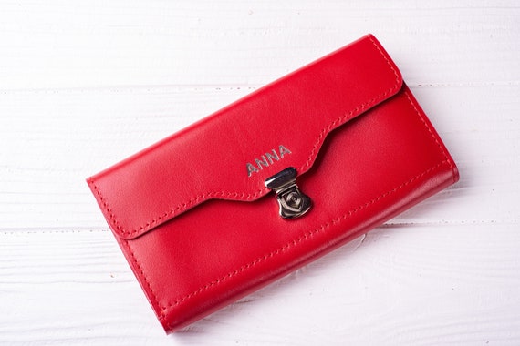 leather women wallet Red Envelope wallet women purse