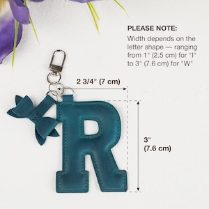 Leather Initial Keychain – Personalized Bag Charm, Backpack Tag - Etsy