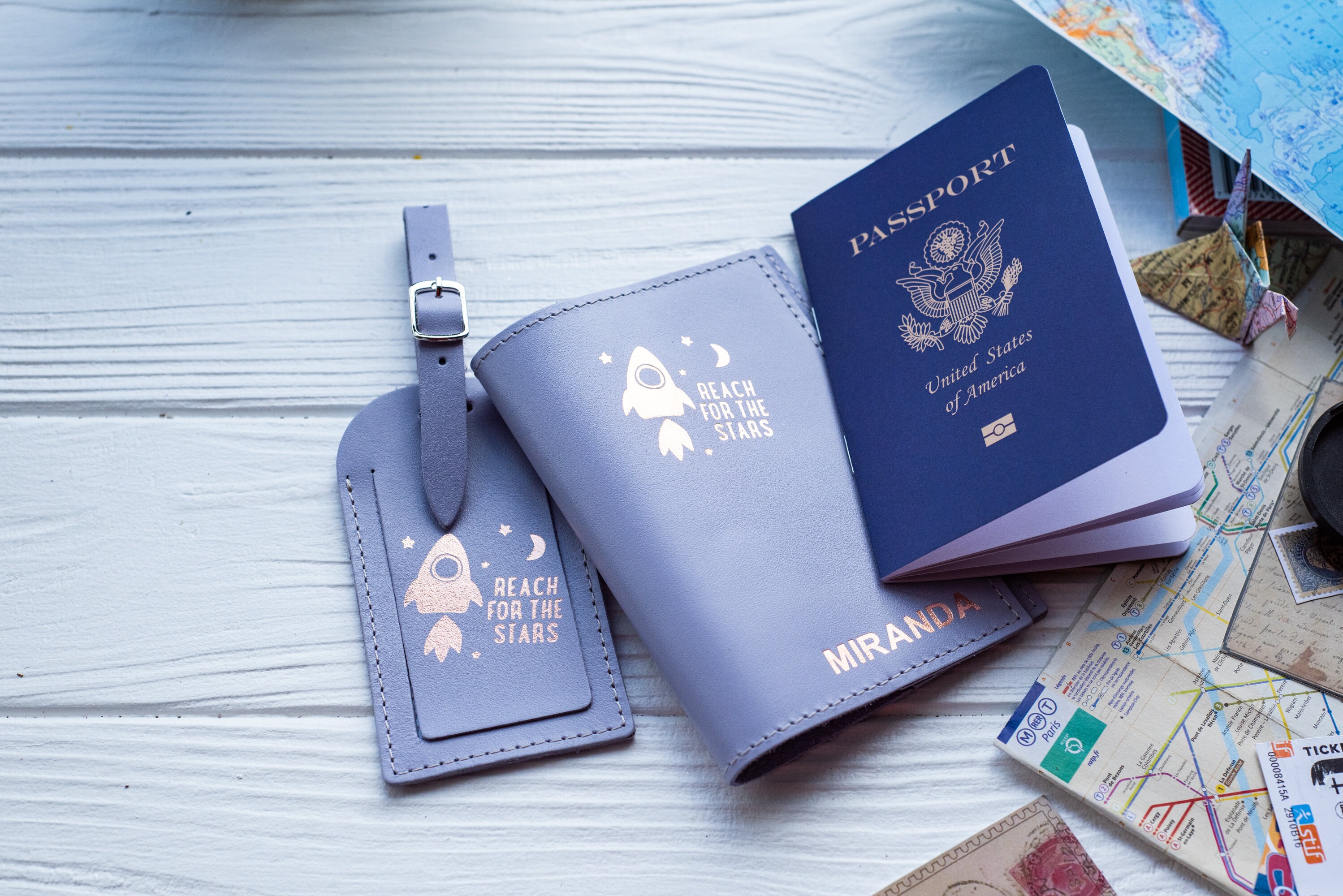 Personalised Passport Holder Luggage Tag Set Initial Passport Etsy