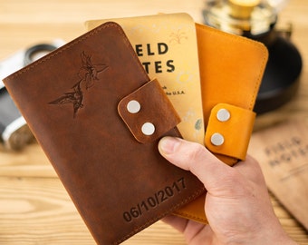 Leather Notebook Cover, Travelers Notebook Cover, Genuine Leather Travel Notebook Cover