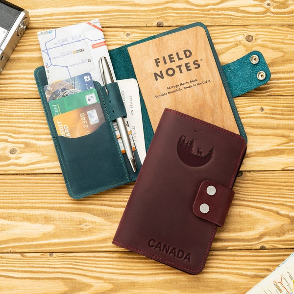 Personalisierte Leder Notizbuchhülle, Leder Field Notes Cover, Travelers Notebook Cover