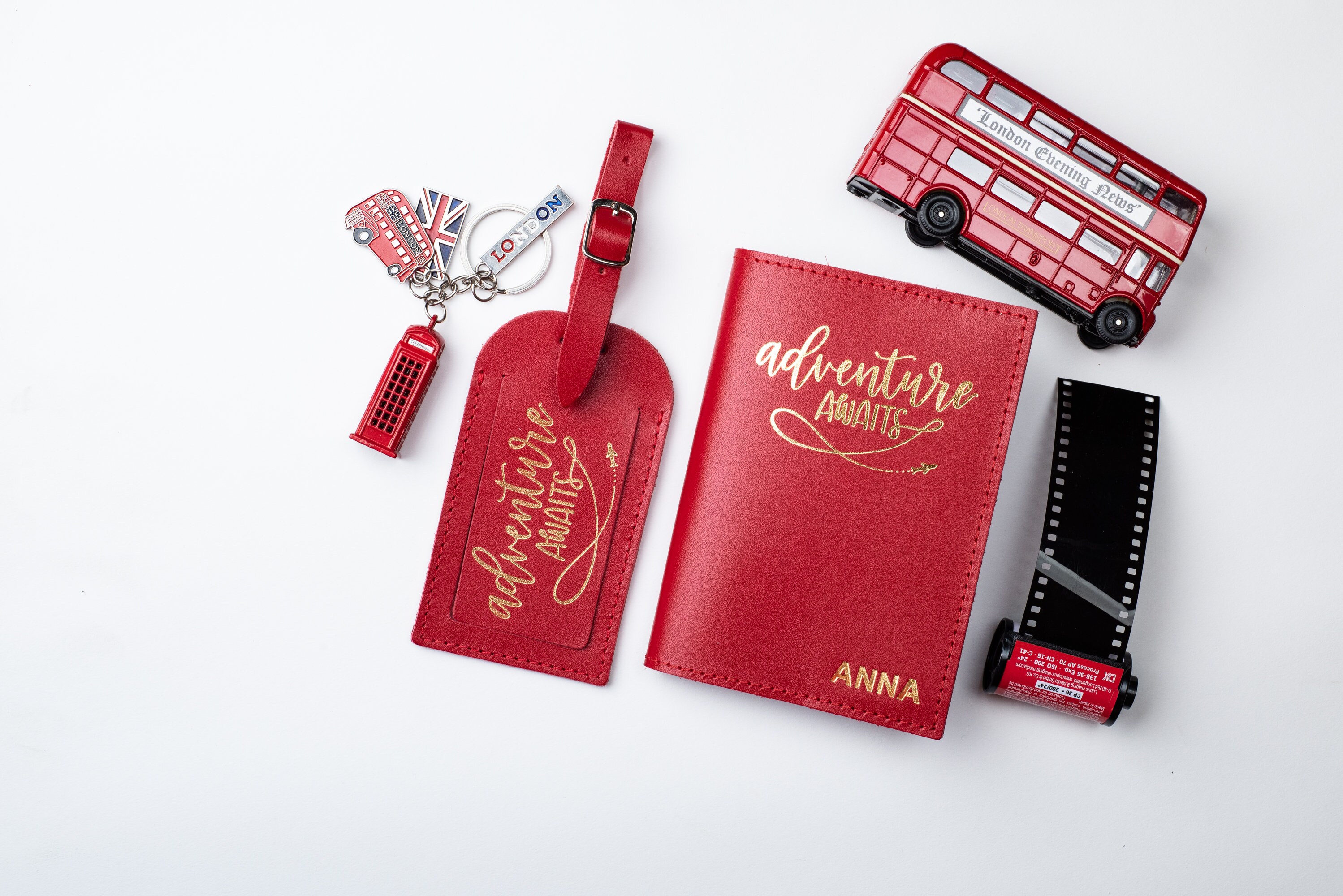 Personalised Passport Holder Luggage Tag Set Initial Passport Etsy