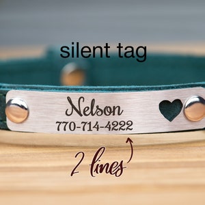 Leather Cat Collar with Name, Personalized Cat Collar, Engraved Custom Cat Collar image 7