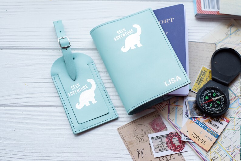Personalised Passport Holder Luggage Tag Set Initial Passport Etsy
