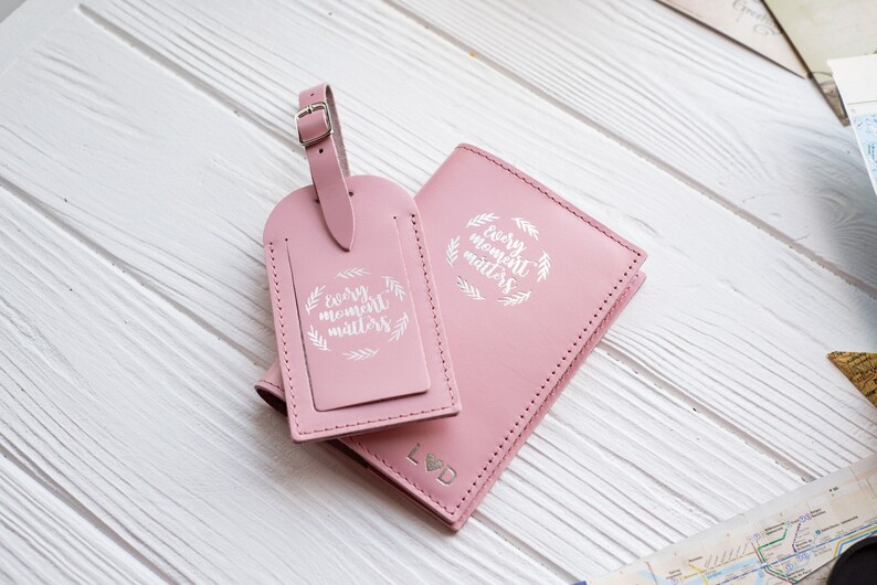 Personalised Passport Holder Luggage Tag Set Initial Passport Etsy