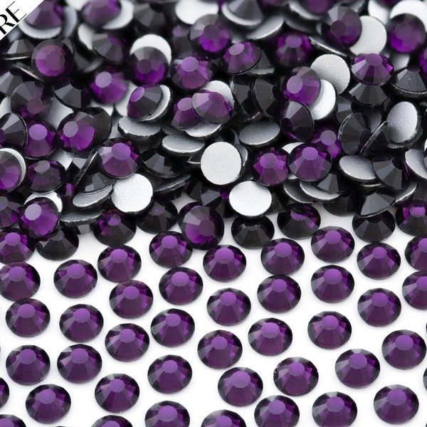 Midnight Purple Adore Non-Hotfix Glass Rhinestones  2-6mm