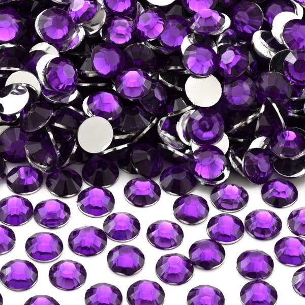 Purple Resin Rhinestones for Embellishments and Nail Art 3-6mm