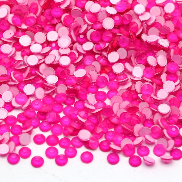 Neon Pink Glass Rhinestones for Embellishments 2-6mm