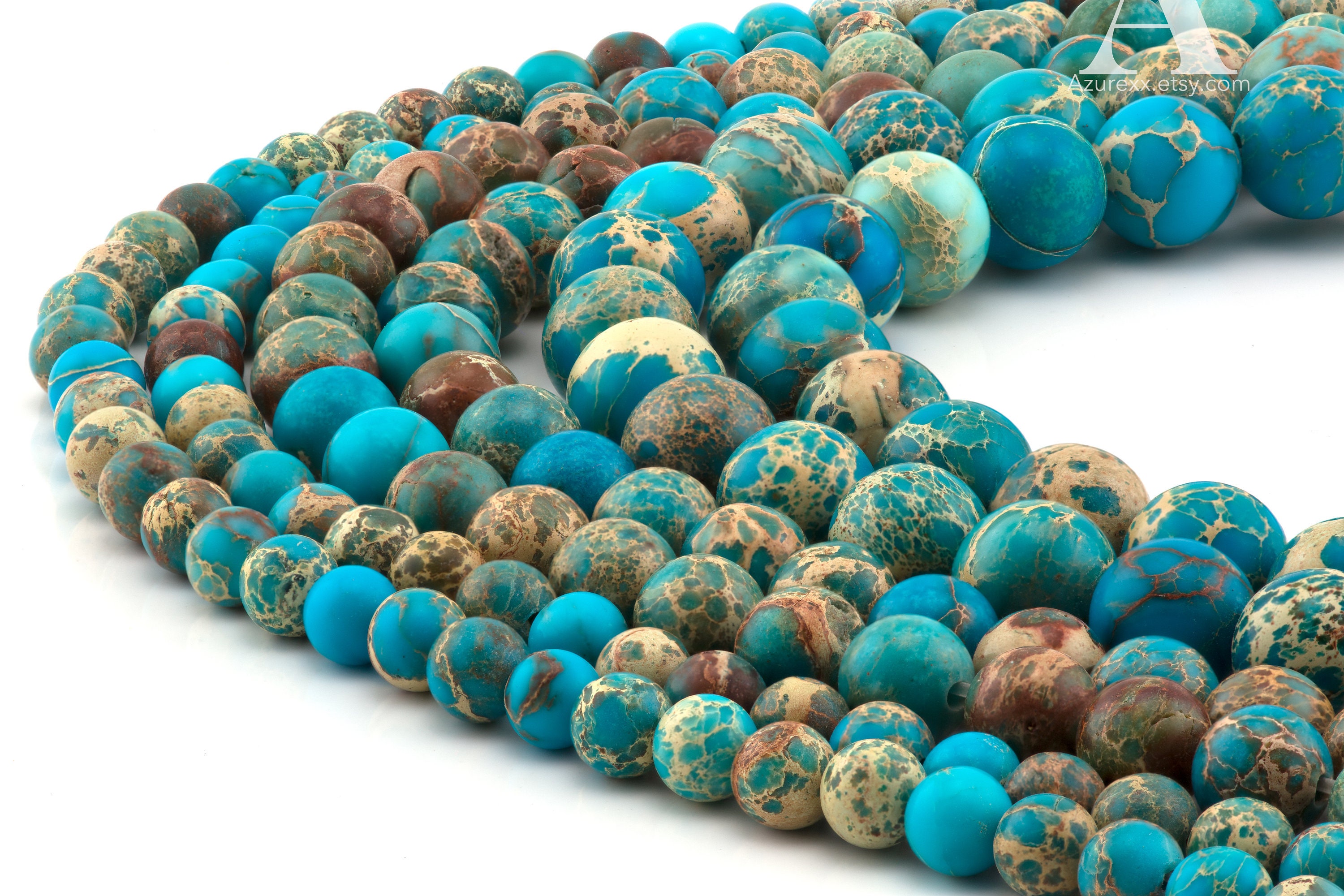 6mm Round Sea Sediment Jasper Stone Beads For Jewelry Making 15" DIY Color Pick 