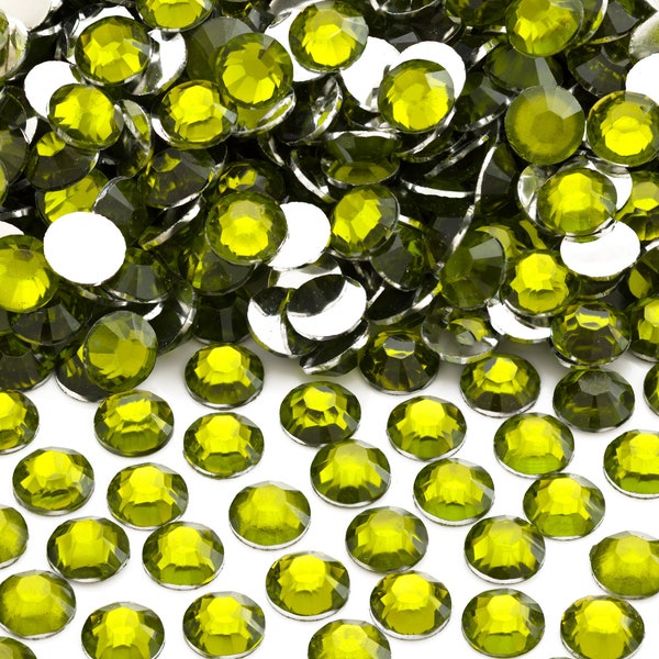 Olive Green Resin Rhinestones for Embellishments and Nail Art 3-6mm