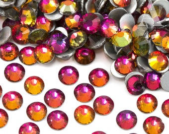 Red Rainbow Glass Rhinestones for Embellishments 2-6mm