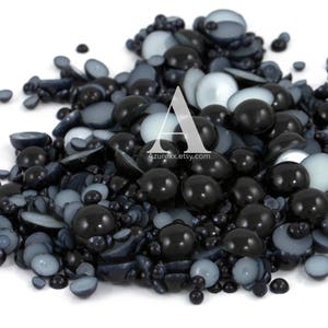 Black Flatback Half Round Pearls for Embellishments 3-16mm image 1