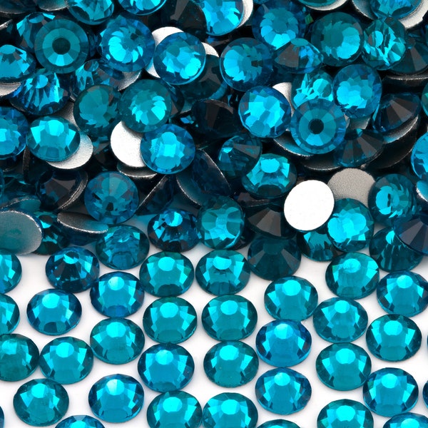 Teal Blue Glass Rhinestones for Embellishments 2-6mm