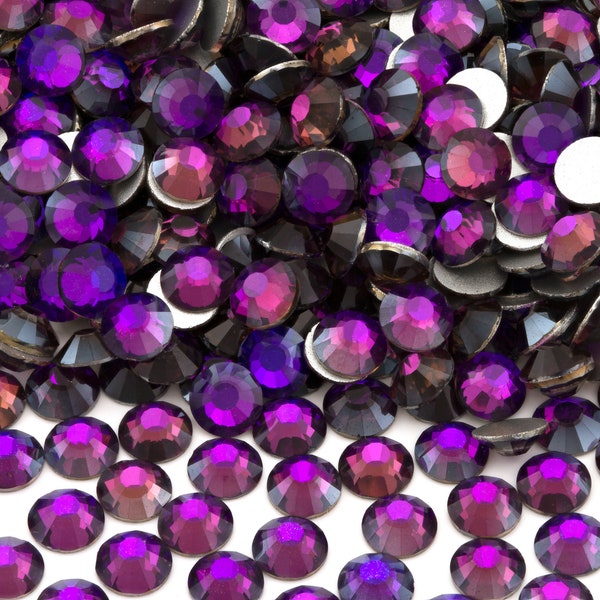 Purple Volcano Glass Rhinestones for Embellishments 2-6mm