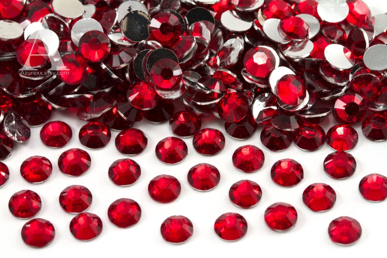 Ruby Red Resin Rhinestones for Embellishments and Nail Art 3-6mm image 2