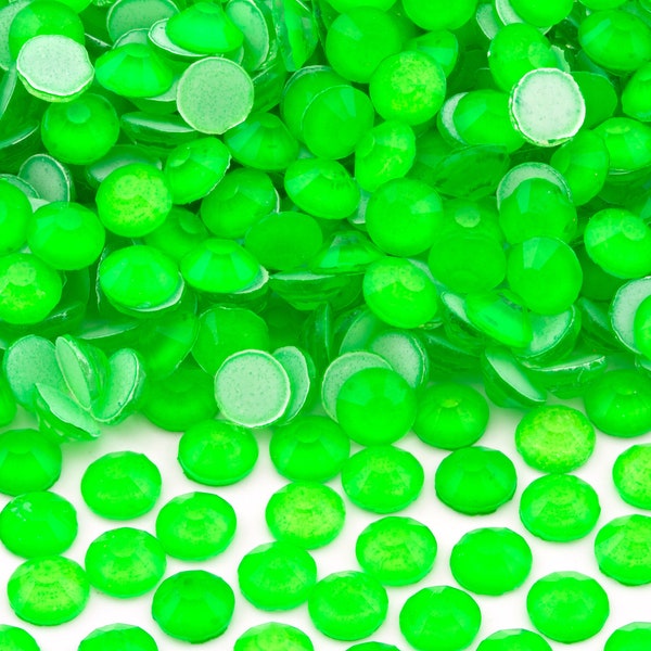 Neon Green Glass Rhinestones for Embellishments 2-6mm