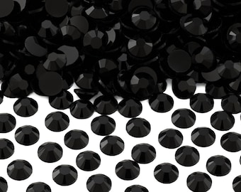 Black Flatback Jelly/Resin Rhinestones for Embellishments and Nail Art 2 -6mm