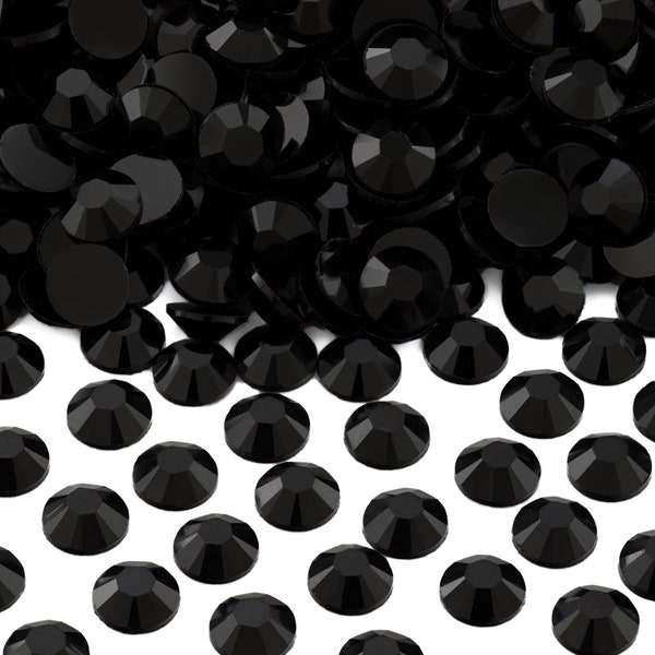 Black Flatback Jelly/Resin Rhinestones for Embellishments and Nail Art 2 -6mm