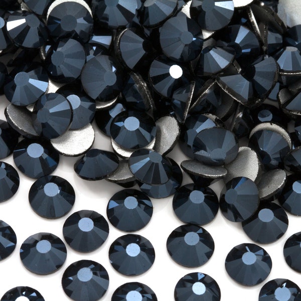 Blue Black Glass Rhinestones for Embellishments 2-6mm