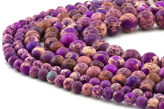 Purple Sea Sediment Jasper Stone Beads full Strand 6mm 10mm