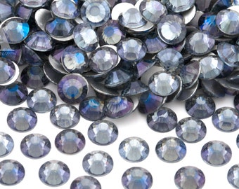 Gray Blue-Purple Glass Rhinestones for Embellishments 2-6mm