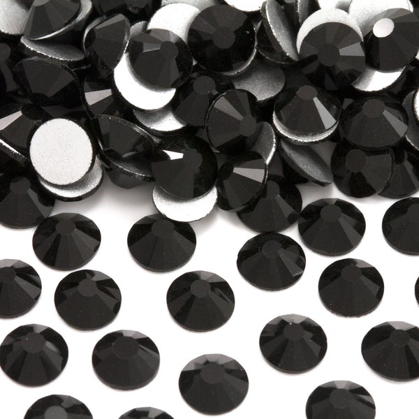 Black Glass Rhinestones for Embellishments 2-6mm