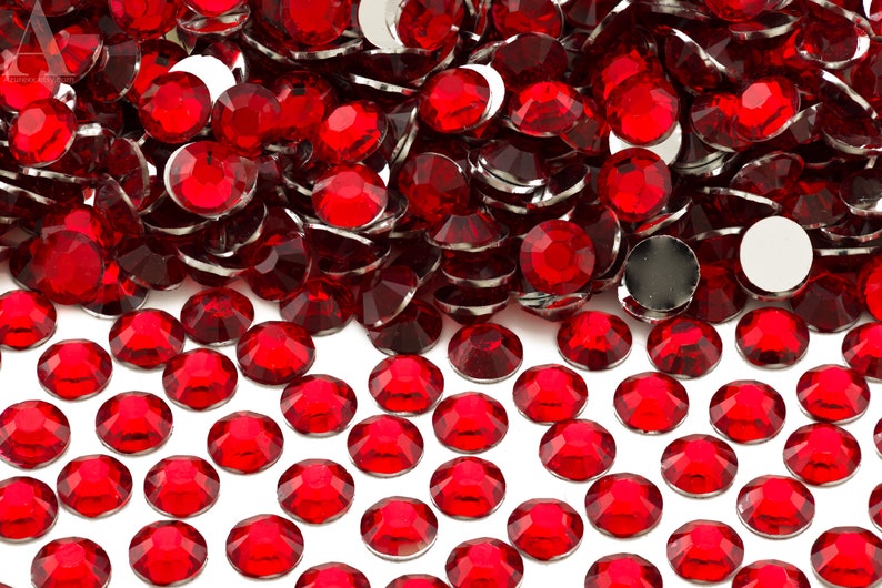 Ruby Red Resin Rhinestones for Embellishments and Nail Art 3-6mm image 1