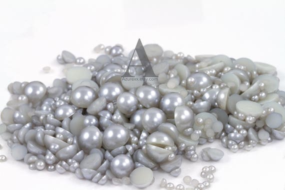 Half pearls dark silver grey - HALF PEARLS