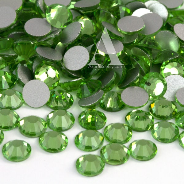 Peridot Green Glass Rhinestones for Embellishments 2-6mm