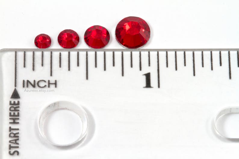 Ruby Red Resin Rhinestones for Embellishments and Nail Art 3-6mm image 3