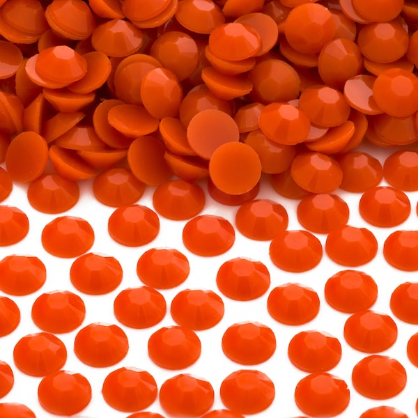 Opaque Burnt Orange Jelly Resin Rhinestone for Embellishments and Nail Art 3-5mm