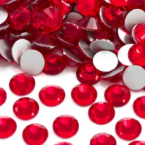 Red Glass Rhinestones for Embellishments 2-6mm