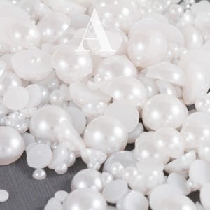 White Flatback Half Round Pearls for Embellishments 3-16mm