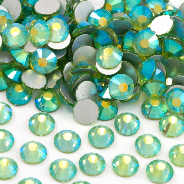 Peridot Green AB Glass Rhinestones for Embellishments 2-6mm