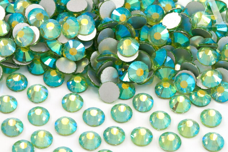 Peridot Green AB Glass Rhinestones for Embellishments 26mm Etsy