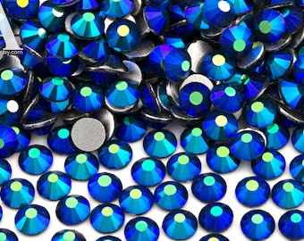 Montana Blue AB Glass Rhinestones for Embellishments 2-6mm